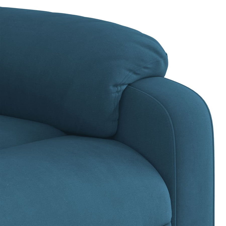 Massagestoel Fluweel Blauw Ja Elektrisch verstelbaar