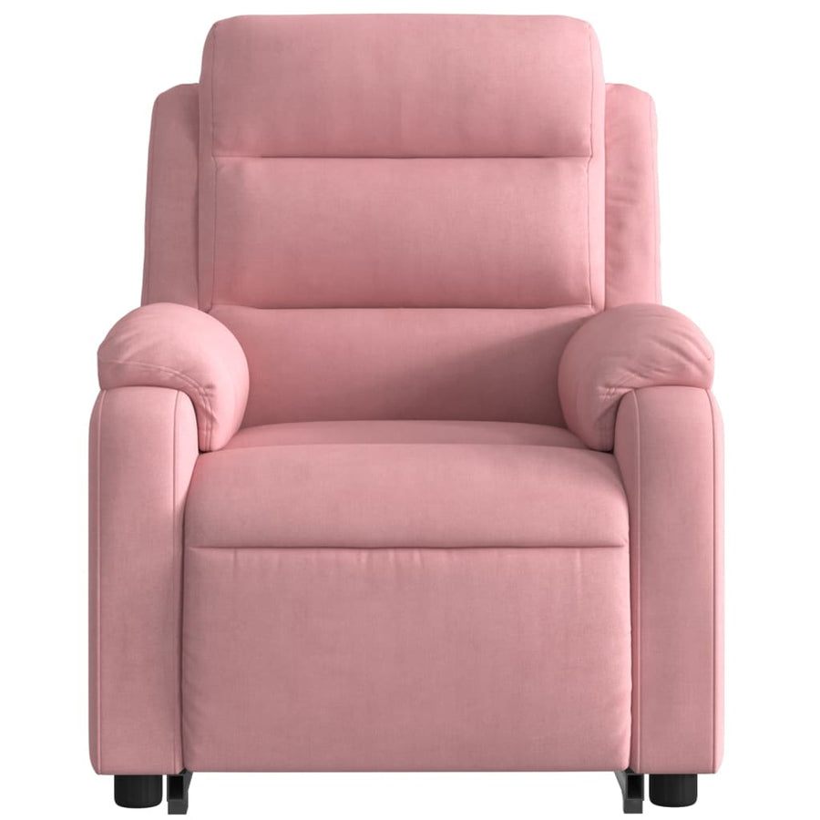Sta-op-stoel verstelbaar fluweel roze