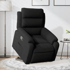 Adjustable velvet black riser recliner
