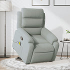 Reclining massage chair adjustable velvet light grey
