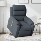 Recliner massage chair adjustable velvet dark grey