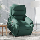 Reclining Massage Chair Adjustable Velvet Dark Green