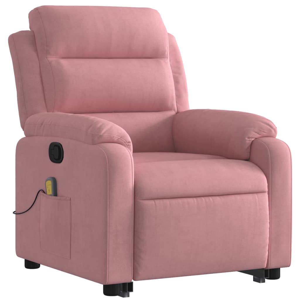 Sta-op-massagestoel verstelbaar fluweel roze