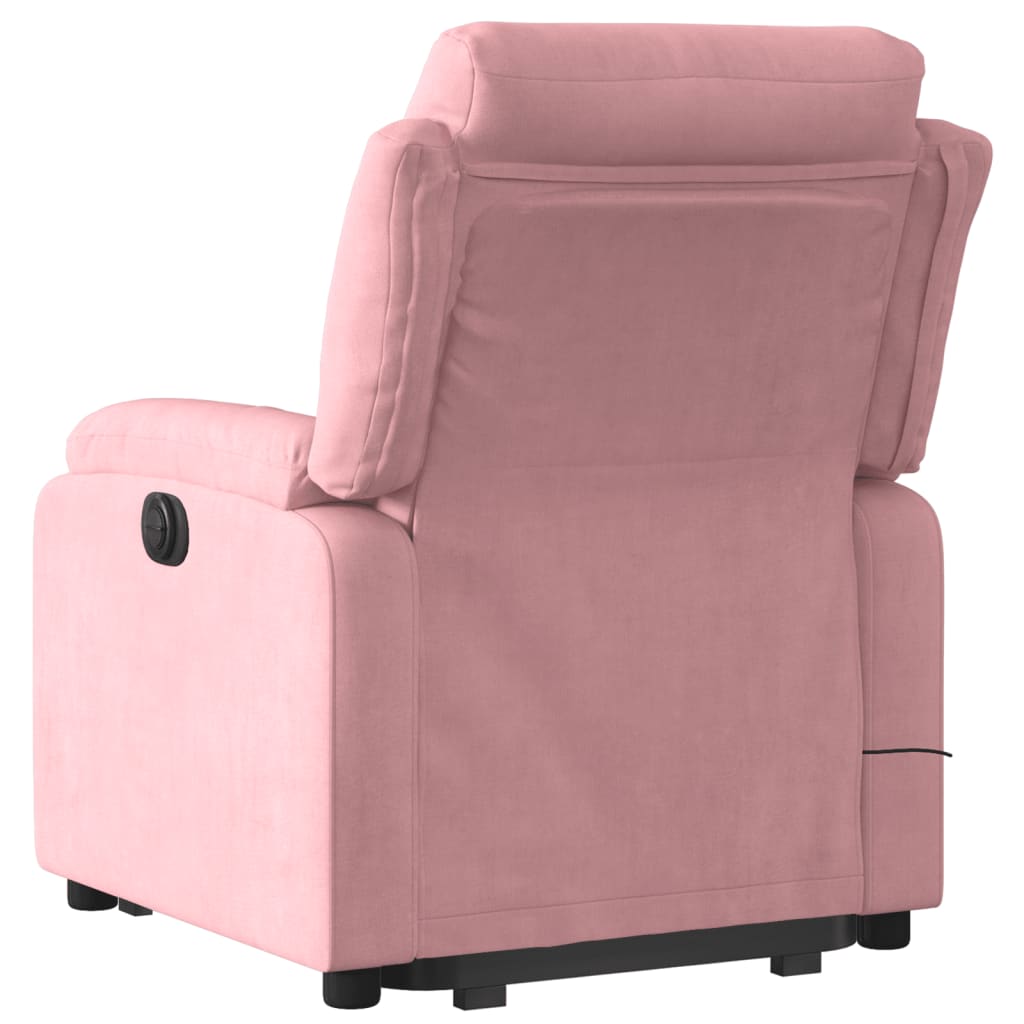 Sta-op-massagestoel elektrisch verstelbaar fluweel roze