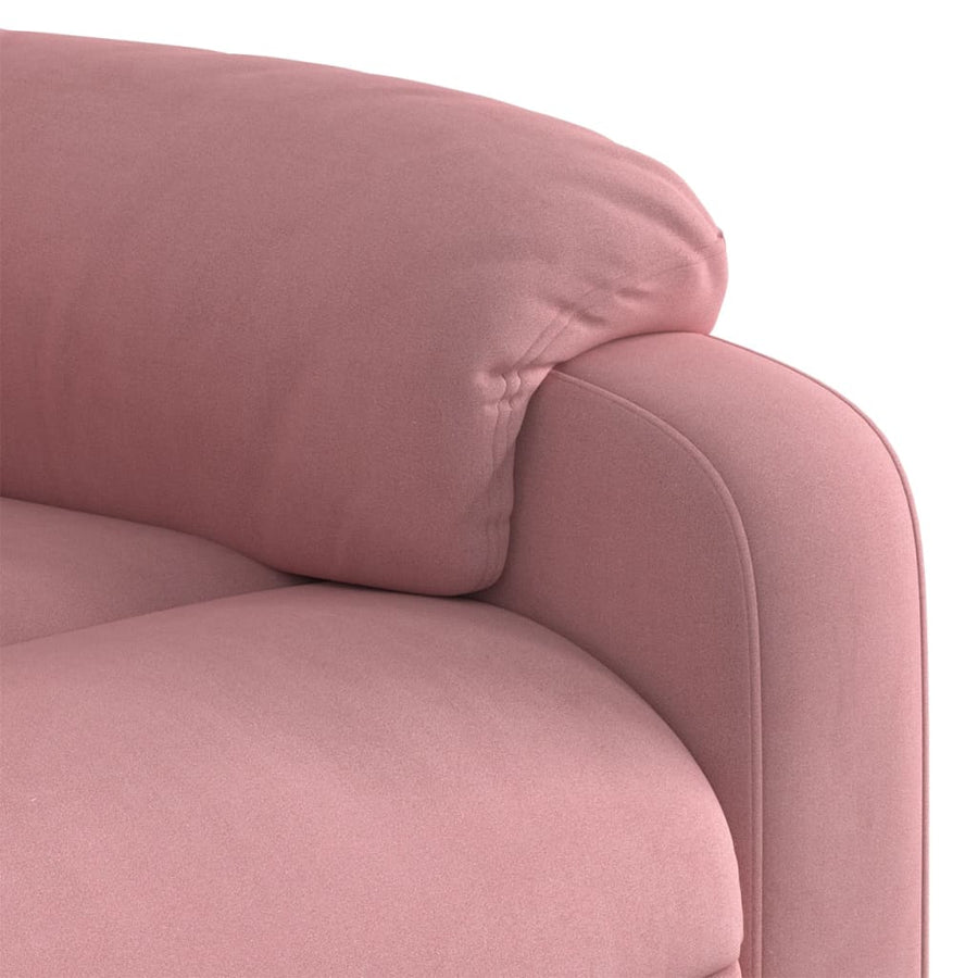 Sta-op-massagestoel elektrisch verstelbaar fluweel roze