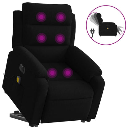 Sta-Op-Massagestoel Fluweel Zwart Ja Elektrisch verstelbaar