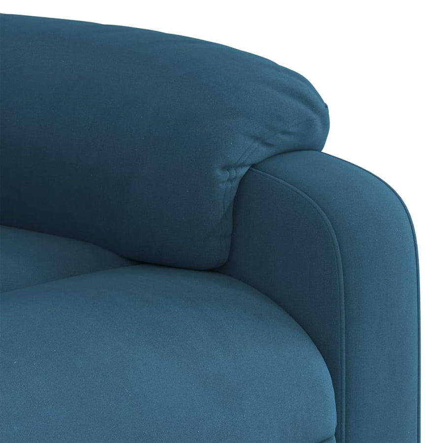 Sta-Op-Massagestoel Fluweel Blauw Ja Elektrisch verstelbaar