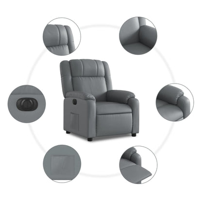Fauteuil Verstelbaar Elektrisch Kunstleer Grijs Nee Elektrisch verstelbaar