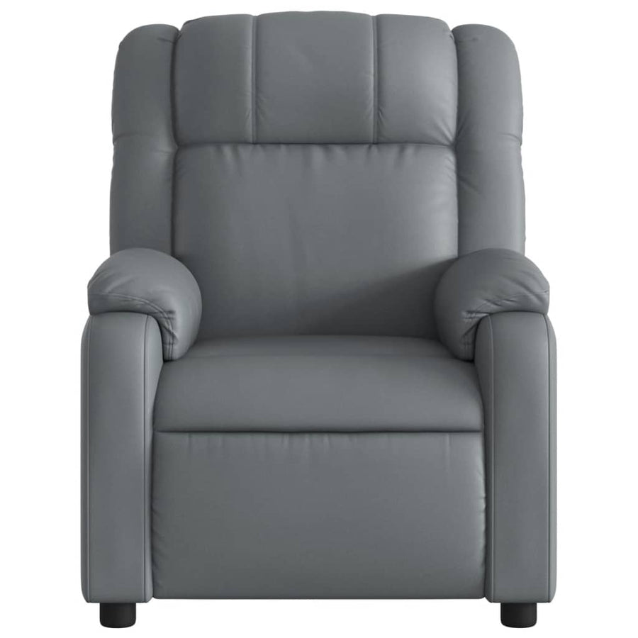 Fauteuil verstelbaar elektrisch kunstleer grijs