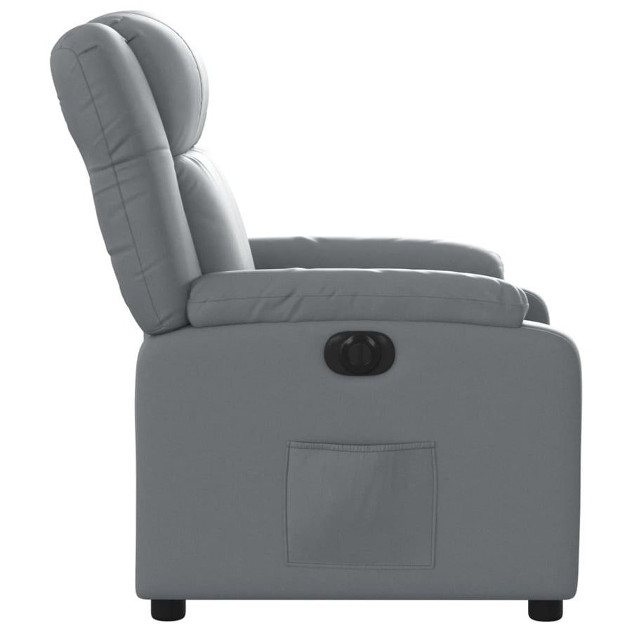 Fauteuil verstelbaar elektrisch kunstleer grijs