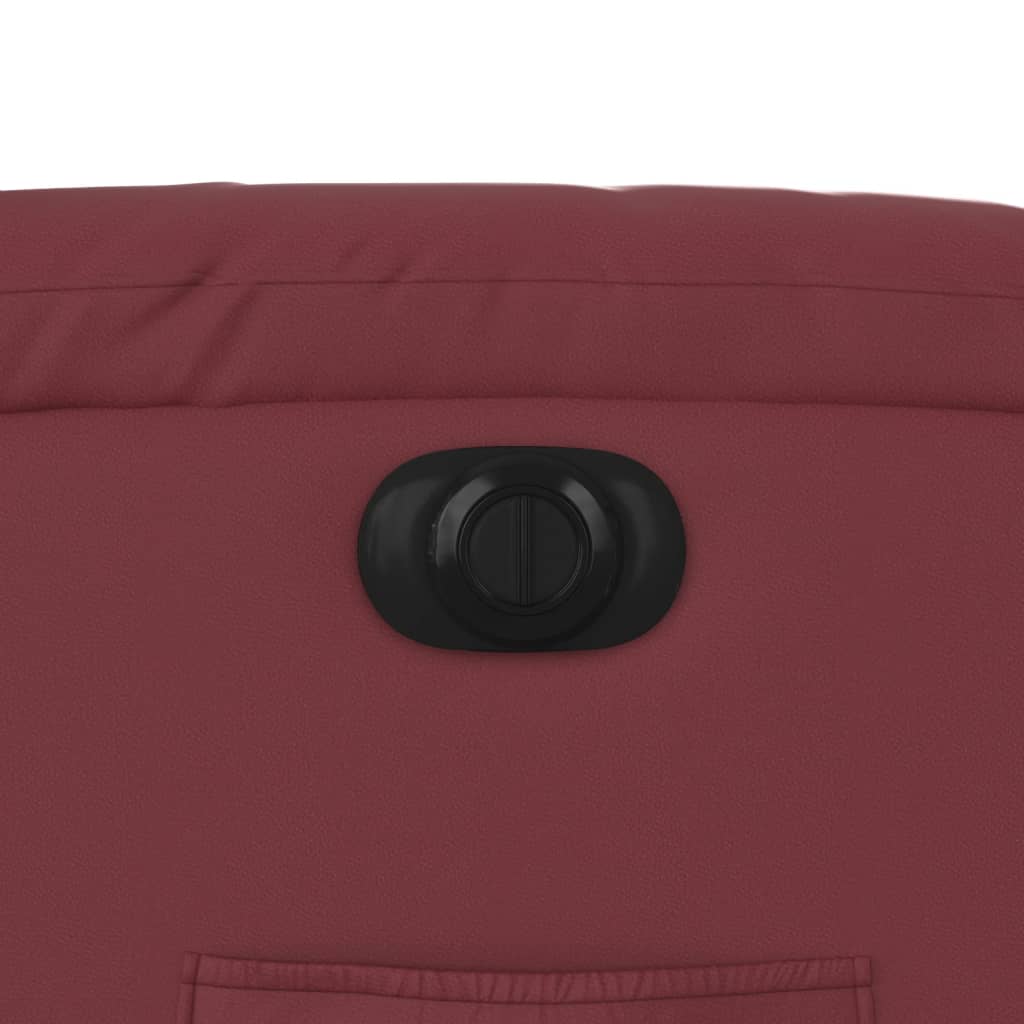 Fauteuil Verstelbaar Elektrisch Kunstleer Wijnrood Nee Elektrisch verstelbaar