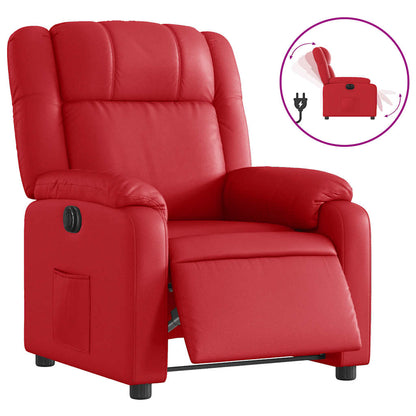 Fauteuil verstelbaar elektrisch kunstleer rood