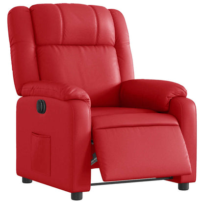 Fauteuil verstelbaar elektrisch kunstleer rood