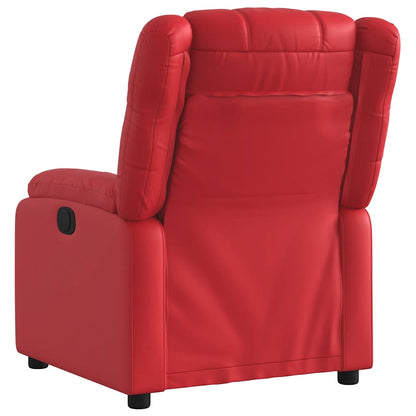 Fauteuil verstelbaar elektrisch kunstleer rood