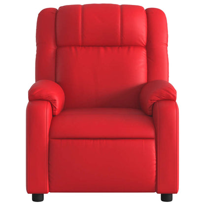 Fauteuil verstelbaar elektrisch kunstleer rood