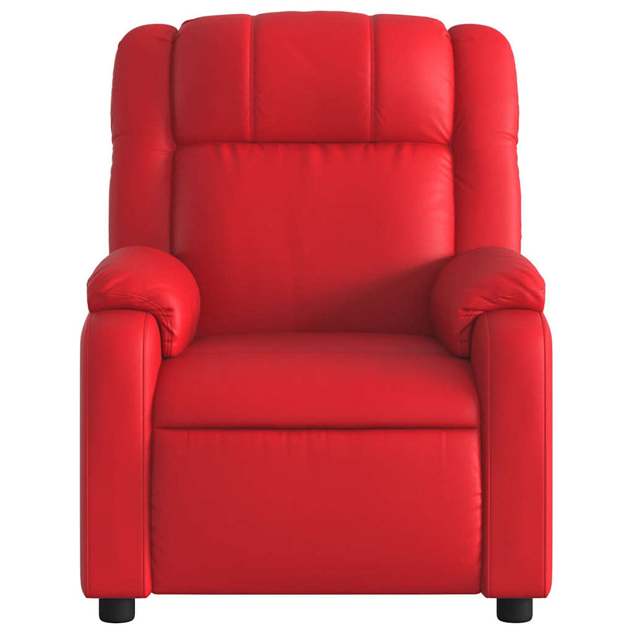 Fauteuil verstelbaar elektrisch kunstleer rood