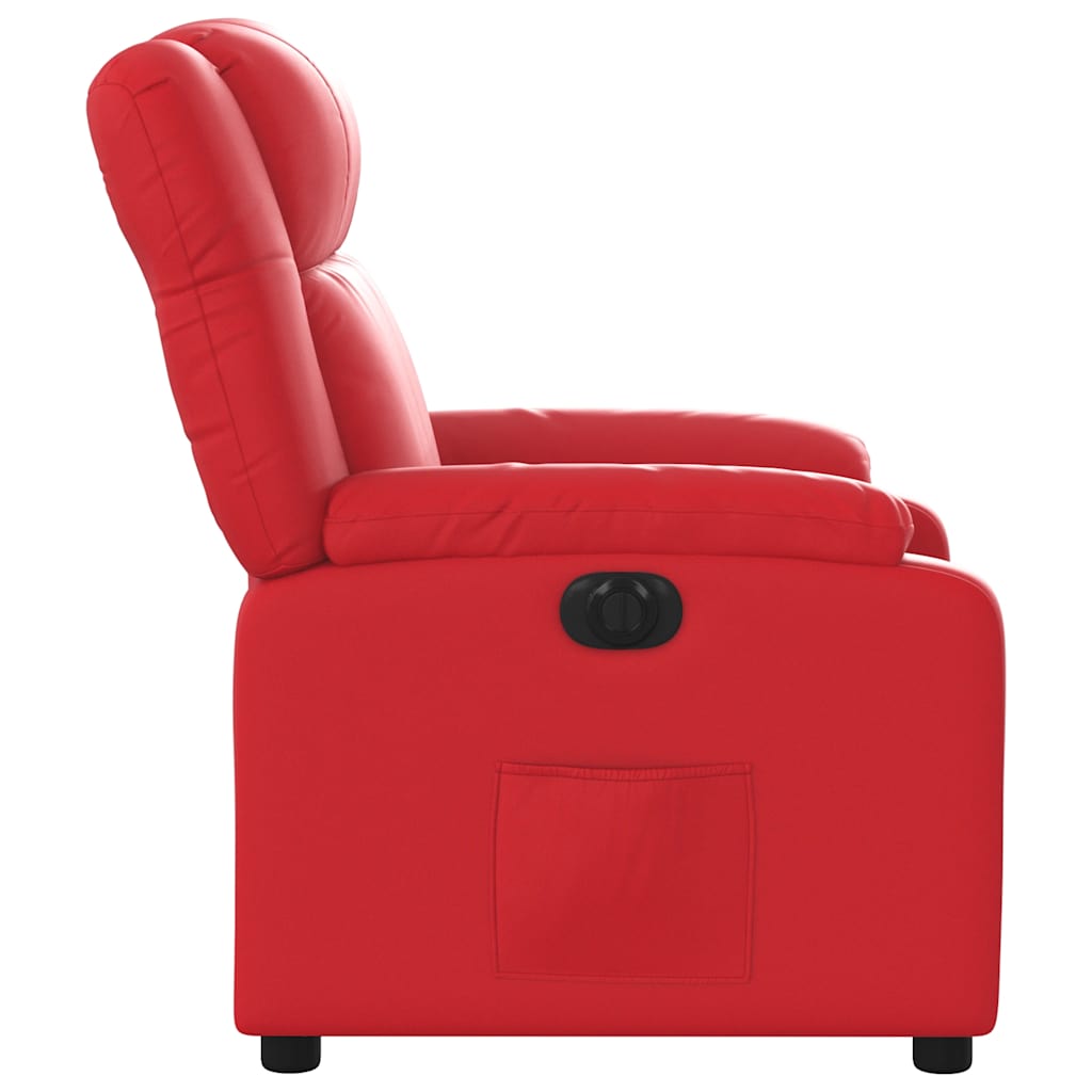 Fauteuil verstelbaar elektrisch kunstleer rood