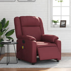 Massage chair adjustable electric faux leather wine red