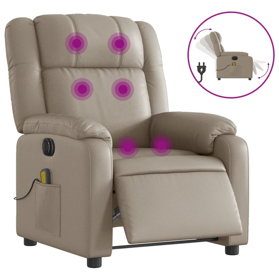 Massagestoel Verstelbaar Elektrisch Kunstleer Kleurig Cappuccino Ja Elektrisch verstelbaar