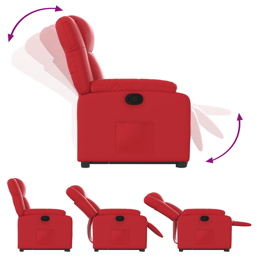 Sta-op-stoel kunstleer rood