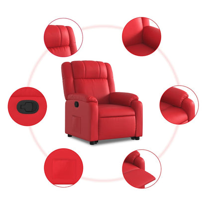 Sta-op-stoel kunstleer rood