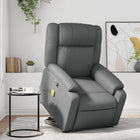 Adjustable Massage Recliner Faux Leather Grey
