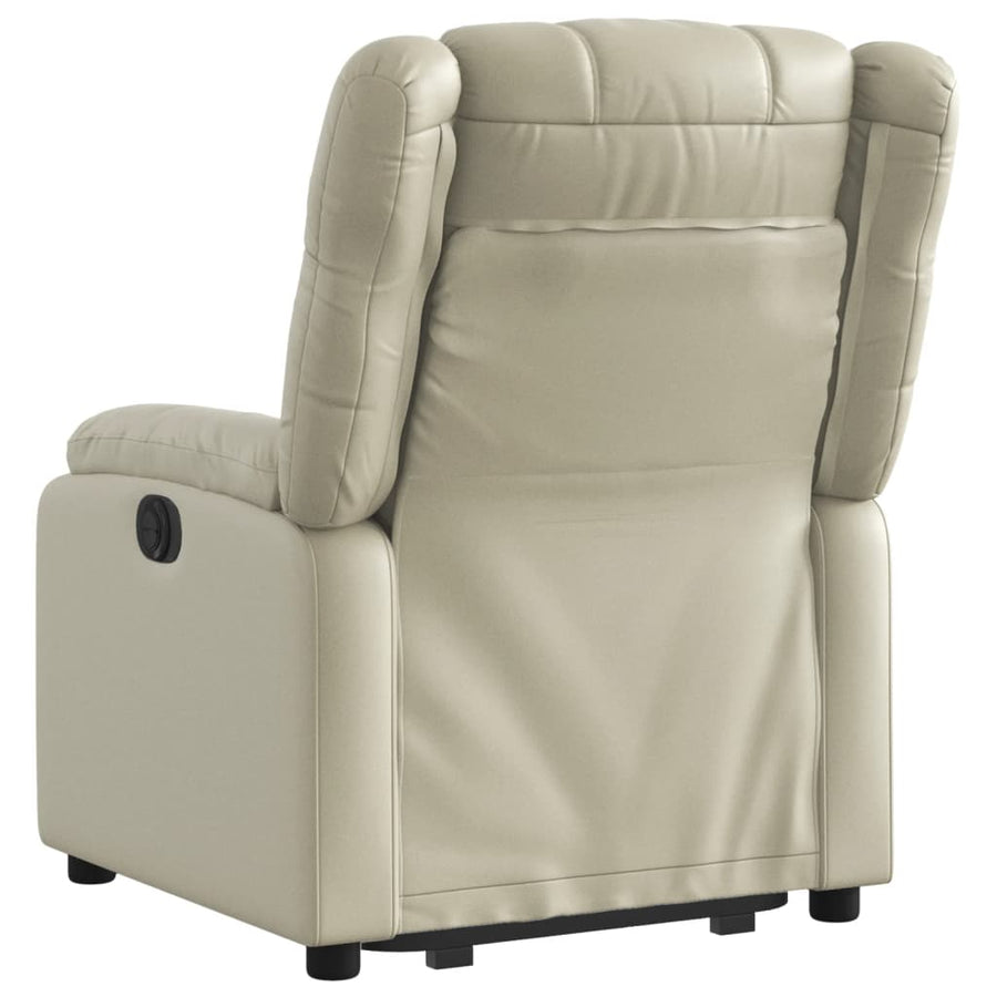 Sta-Op-Stoel Elektrisch Kunstleer Kleurig Crème