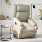 Adjustable cream faux leather recliner
