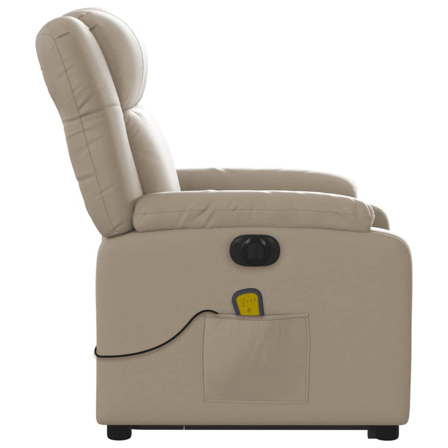 Sta-Op-Massagestoel Elektrisch Kunstleer Kleurig Cappuccino Ja Elektrisch verstelbaar