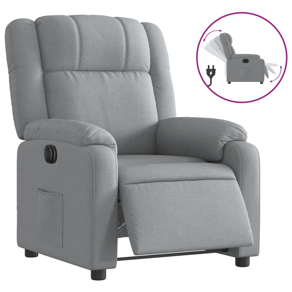 Fauteuil elektrisch verstelbaar stof lichtgrijs Nee Elektrisch verstelbaar