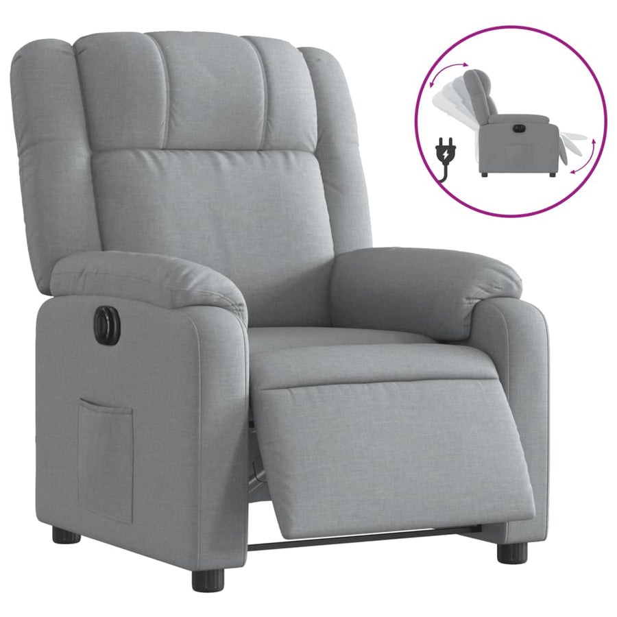 Fauteuil elektrisch verstelbaar stof lichtgrijs Nee Elektrisch verstelbaar