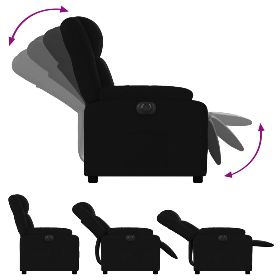 Fauteuil verstelbaar elektrisch stof zwart Nee Elektrisch verstelbaar