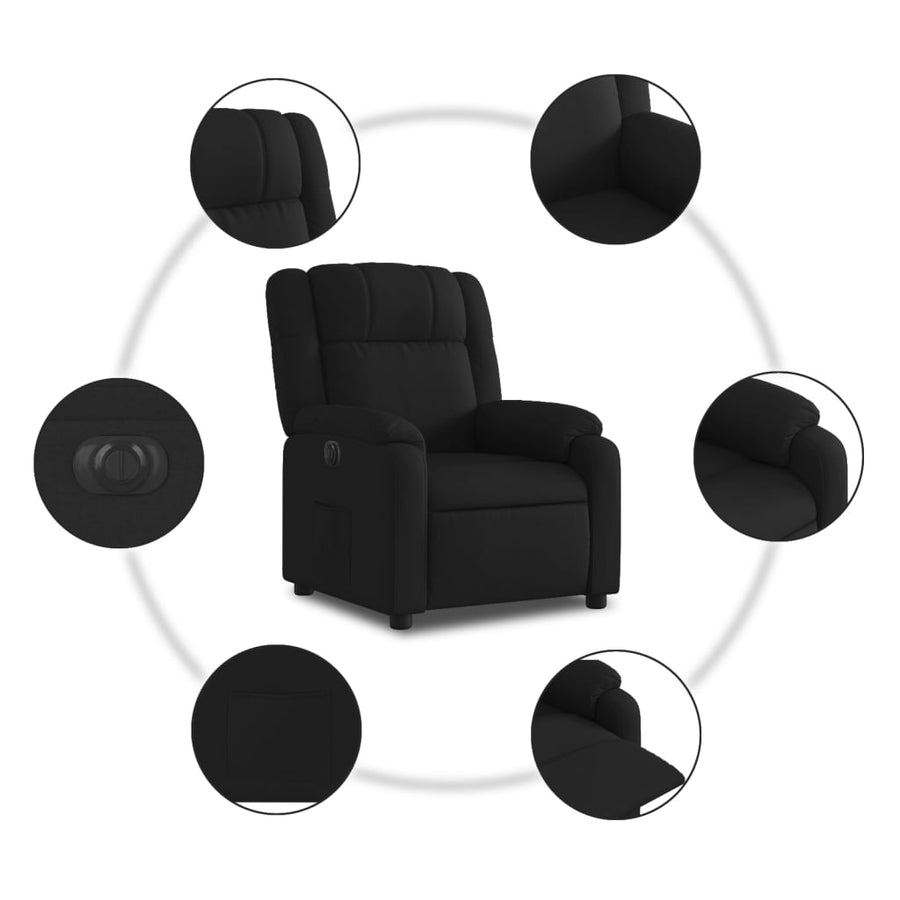 Fauteuil verstelbaar elektrisch stof zwart Nee Elektrisch verstelbaar