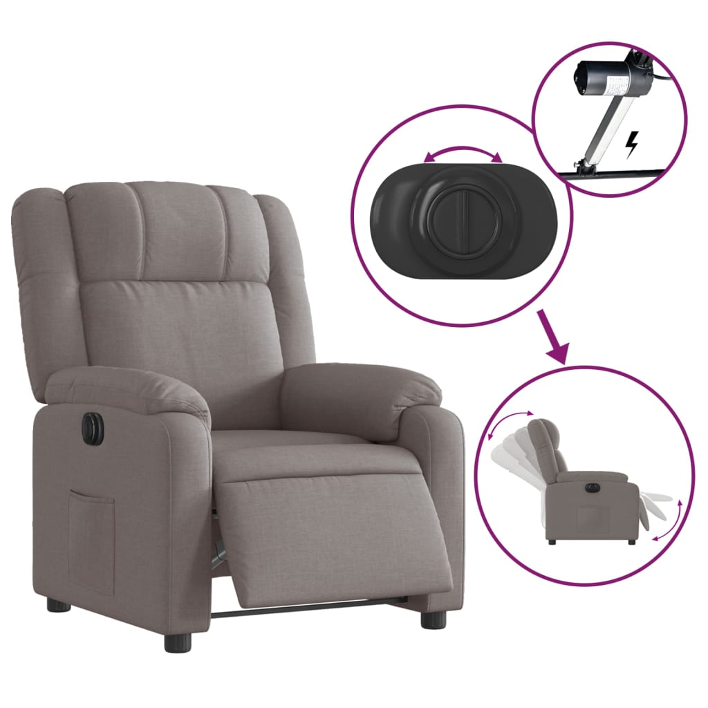 Fauteuil Verstelbaar Elektrisch Stof Taupe Nee Elektrisch verstelbaar