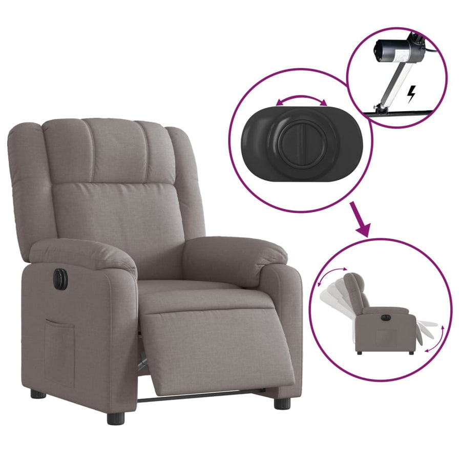 Fauteuil Verstelbaar Elektrisch Stof Taupe Nee Elektrisch verstelbaar