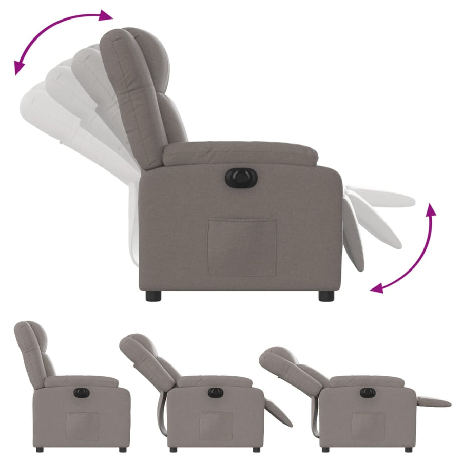 Fauteuil Verstelbaar Elektrisch Stof Taupe Nee Elektrisch verstelbaar