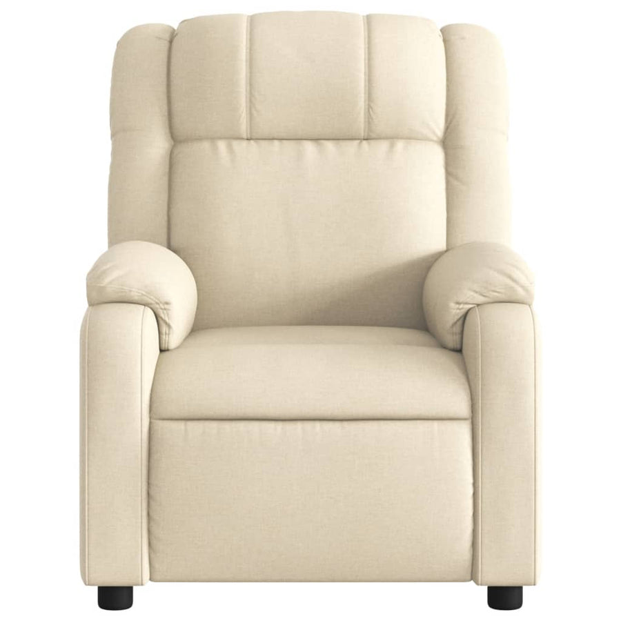 Fauteuil verstelbaar elektrisch stof crèmekleurig