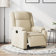 Fauteuil elektrisch verstelbaar stof crèmekleurig