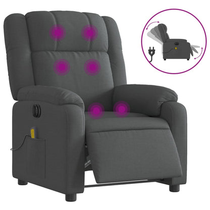 Massagestoel Stof Donkergrijs Ja Elektrisch verstelbaar