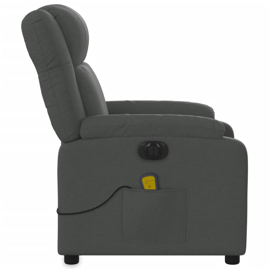 Massagestoel Stof Donkergrijs Ja Elektrisch verstelbaar