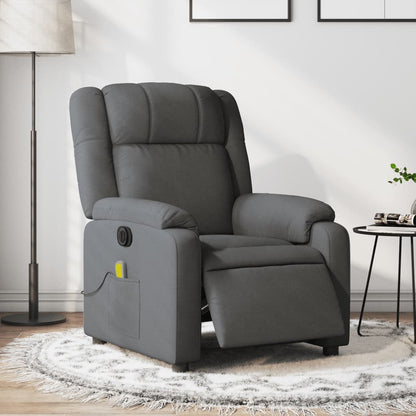 Massagestoel Stof Donkergrijs Ja Elektrisch verstelbaar