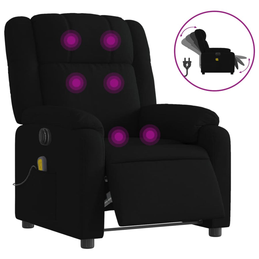 Massagestoel Stof Zwart Ja Elektrisch verstelbaar