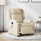 Electric massage chair, adjustable, fabric, cream-colored