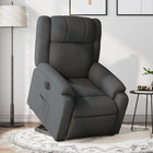 Electric adjustable recliner dark grey fabric