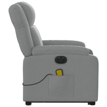 Sta-Op-Massagestoel Stof Lichtgrijs Ja Elektrisch verstelbaar