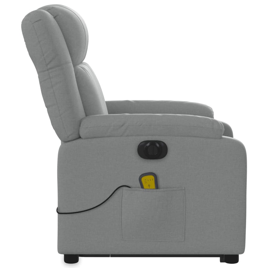 Sta-Op-Massagestoel Stof Lichtgrijs Ja Elektrisch verstelbaar