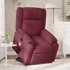 Recliner Massage Chair Electric Adjustable Fabric Wine Red