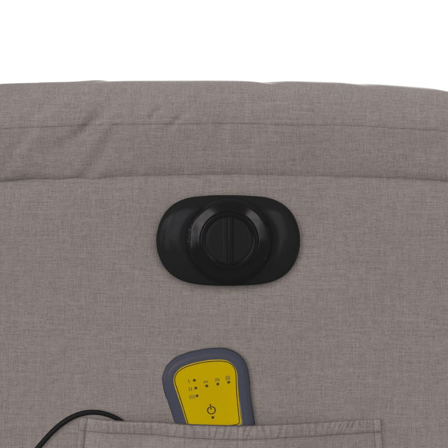 Sta-op-massagestoel elektrisch verstelbaar stof taupe