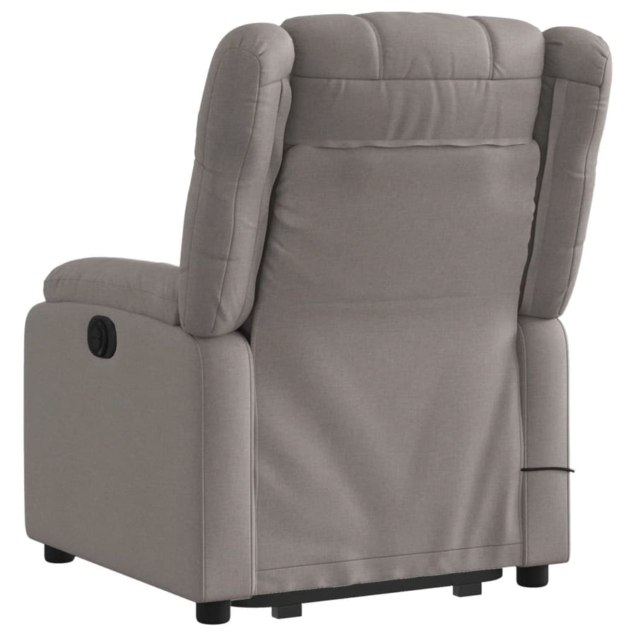 Sta-op-massagestoel elektrisch verstelbaar stof taupe
