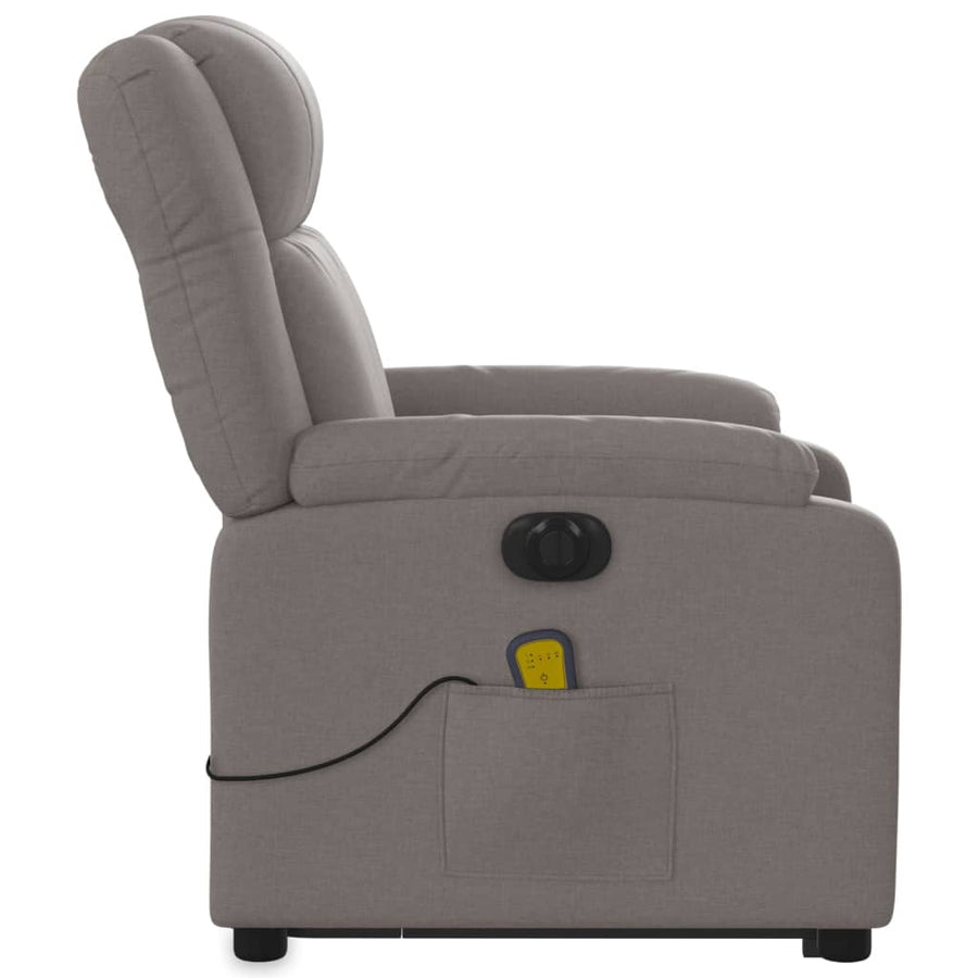 Sta-op-massagestoel elektrisch verstelbaar stof taupe